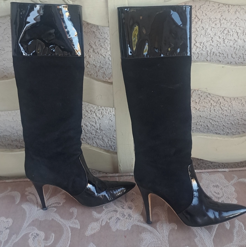 Kate SPADE lyric Black Patent Leather  Women's Boots